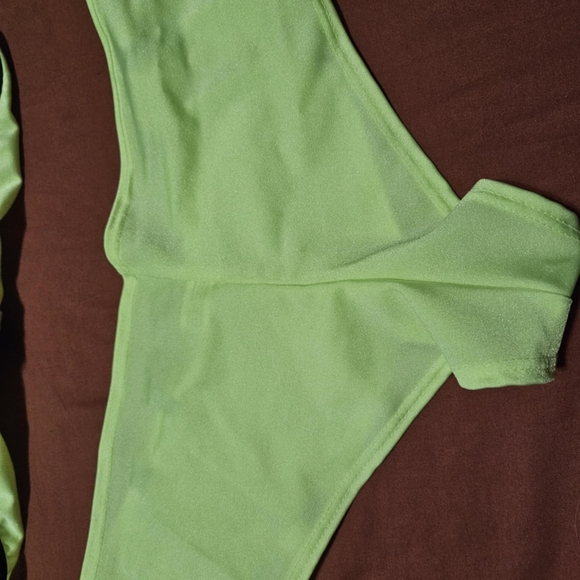 JUST TO FLIRT HIGHLIGHTER YELLOW DANCE WEAR SET - Picture 9 of 13